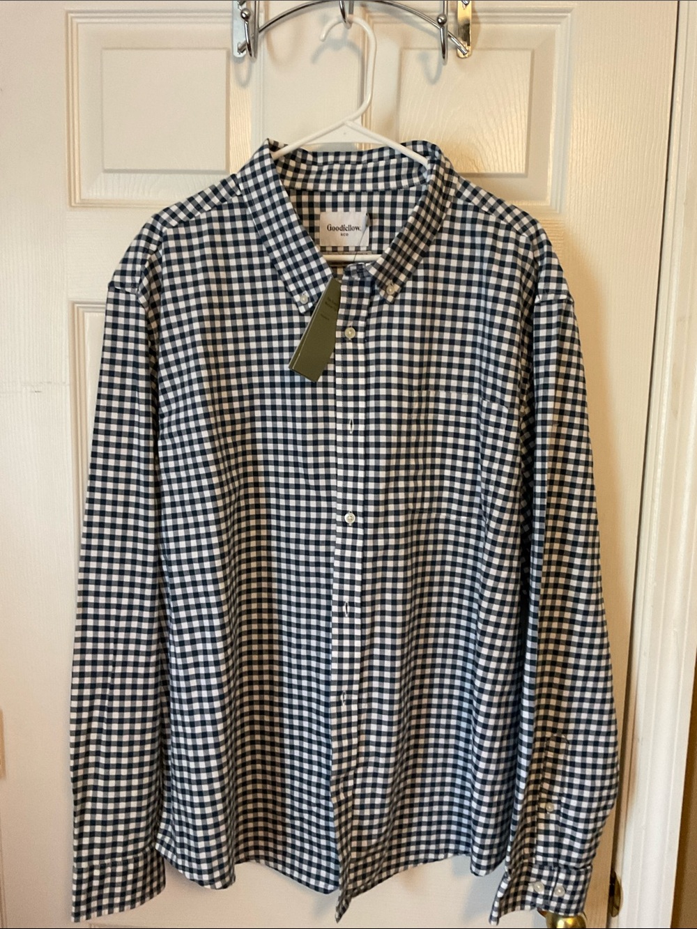 Goodfellow & Co Men’s Plaid Gingham Print Preppy Button Down Shirt Size XXL NWT